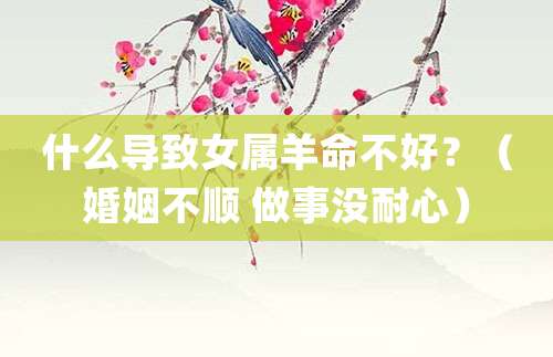 什么导致女属羊命不好?(婚姻不顺 做事没耐心)