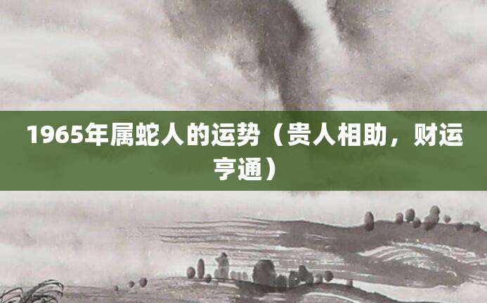 1965年属蛇人的运势(贵人相助,财运亨通)