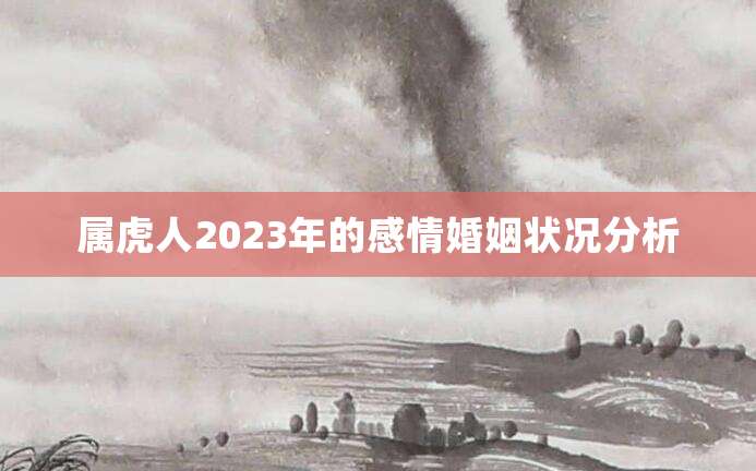 属虎人2023年的感情婚姻状况分析