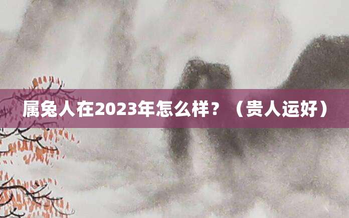 属兔人在2023年怎么样？（贵人运好）