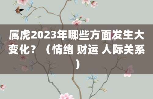 属虎2023年哪些方面发生大变化?(情绪 财运 人际关系)