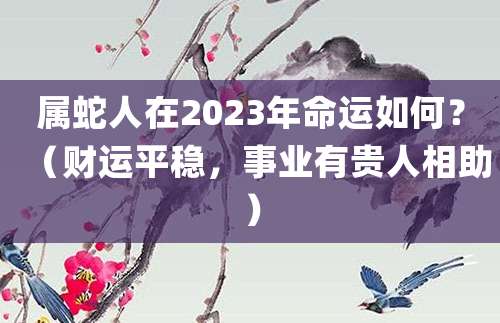 属蛇人在2023年命运如何?(财运平稳,事业有贵人相助)