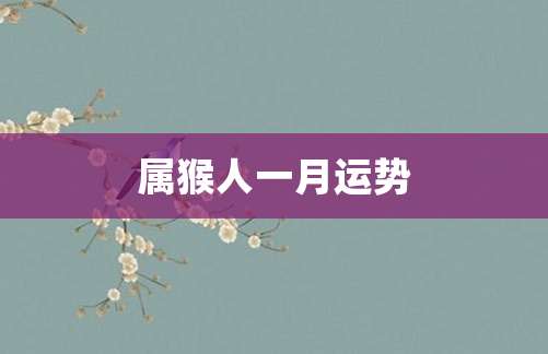 属猴人一月份运势