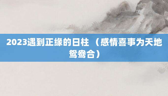 2023遇到正缘的日柱 (感情喜事为天地鸳鸯合)