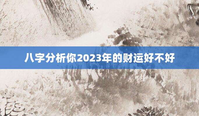 八字分析你2023年的财运好不好