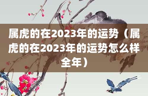 属虎的在2023年的运势（属虎的在2023年的运势怎么样）