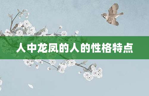 人中龙凤的人的性格特点