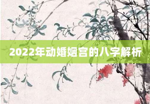 2022年动婚姻宫的八字解析