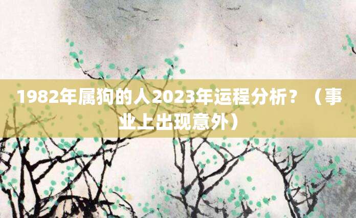 1982年属狗的人2023年运程分析？（事业上出现意外）