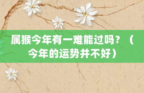 属猴今年有一难吗能过吗?(今年的运势并不好)