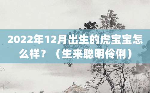 2022年12月出生的虎宝宝怎么样？（生来聪明伶俐）